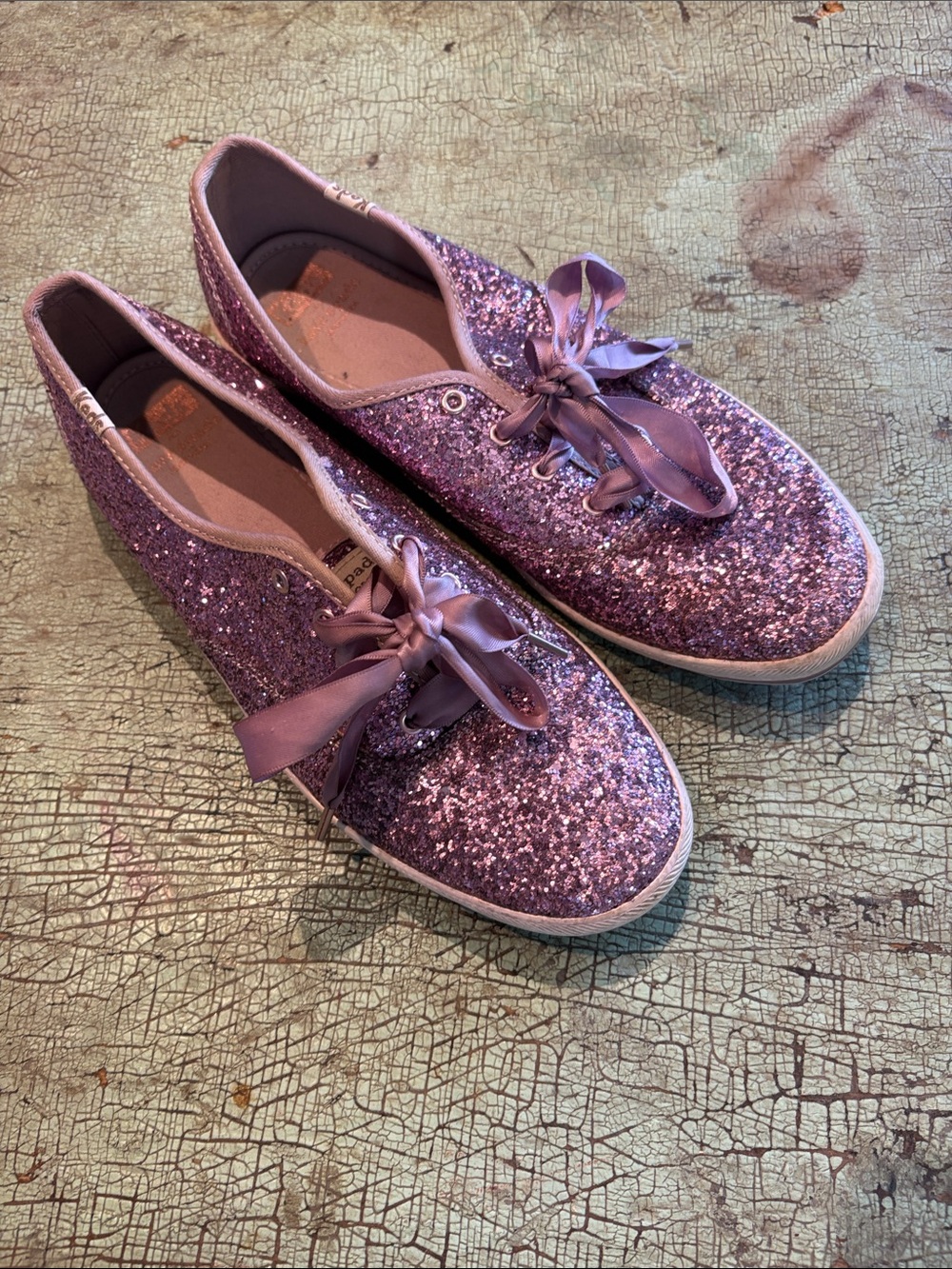 Keds x kate spade New York Purple Glitter Sneakers Size 9 - Picture 2 of 8